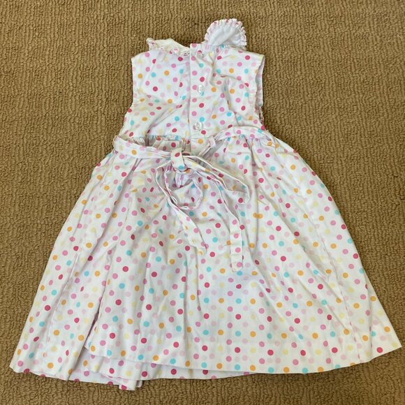Rare Editions Dress Girls 18m 18 Months Summer Polka Dot Smocked Embroidered - Picture 2 of 7